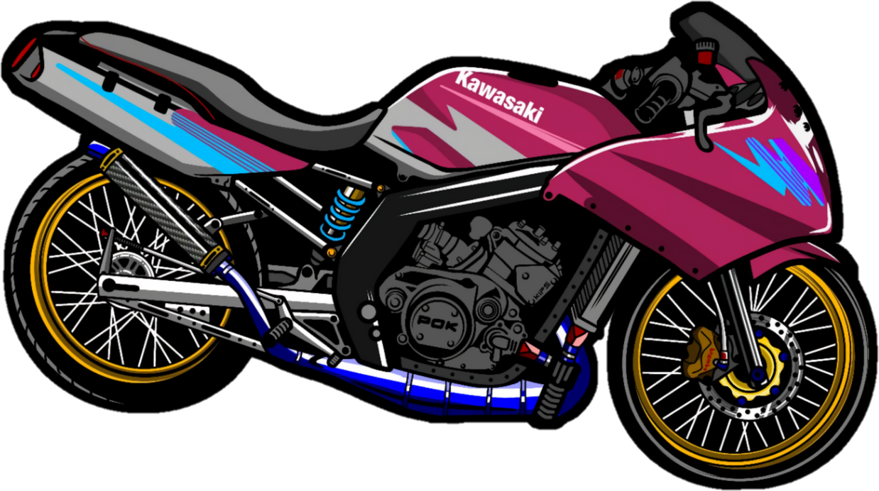 Kawasaki Motorcycle Illustration